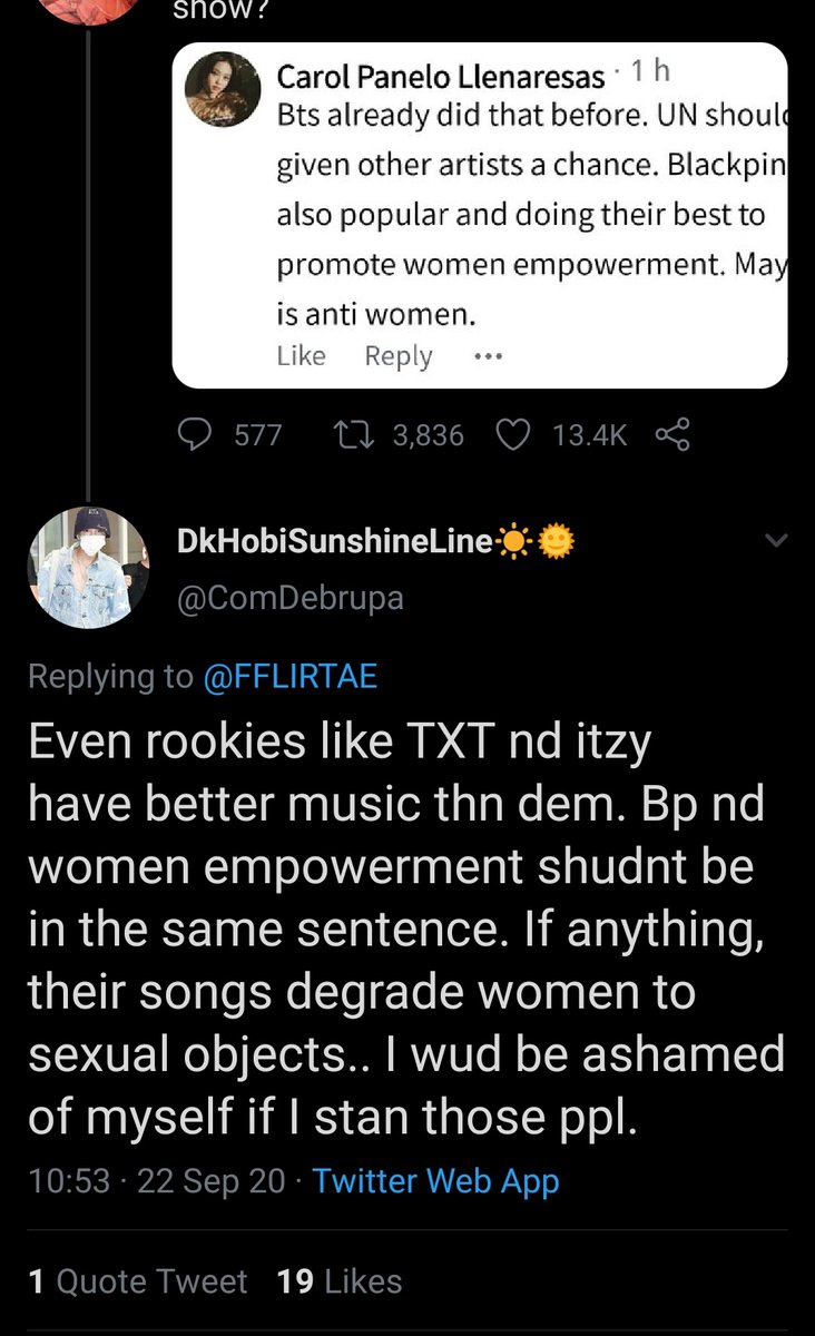A whole thread with 16k likes over a random post on Facebook that allowed hundreds of people to degrade, slutshame and just straight up disrespect Blackpink unprovoked