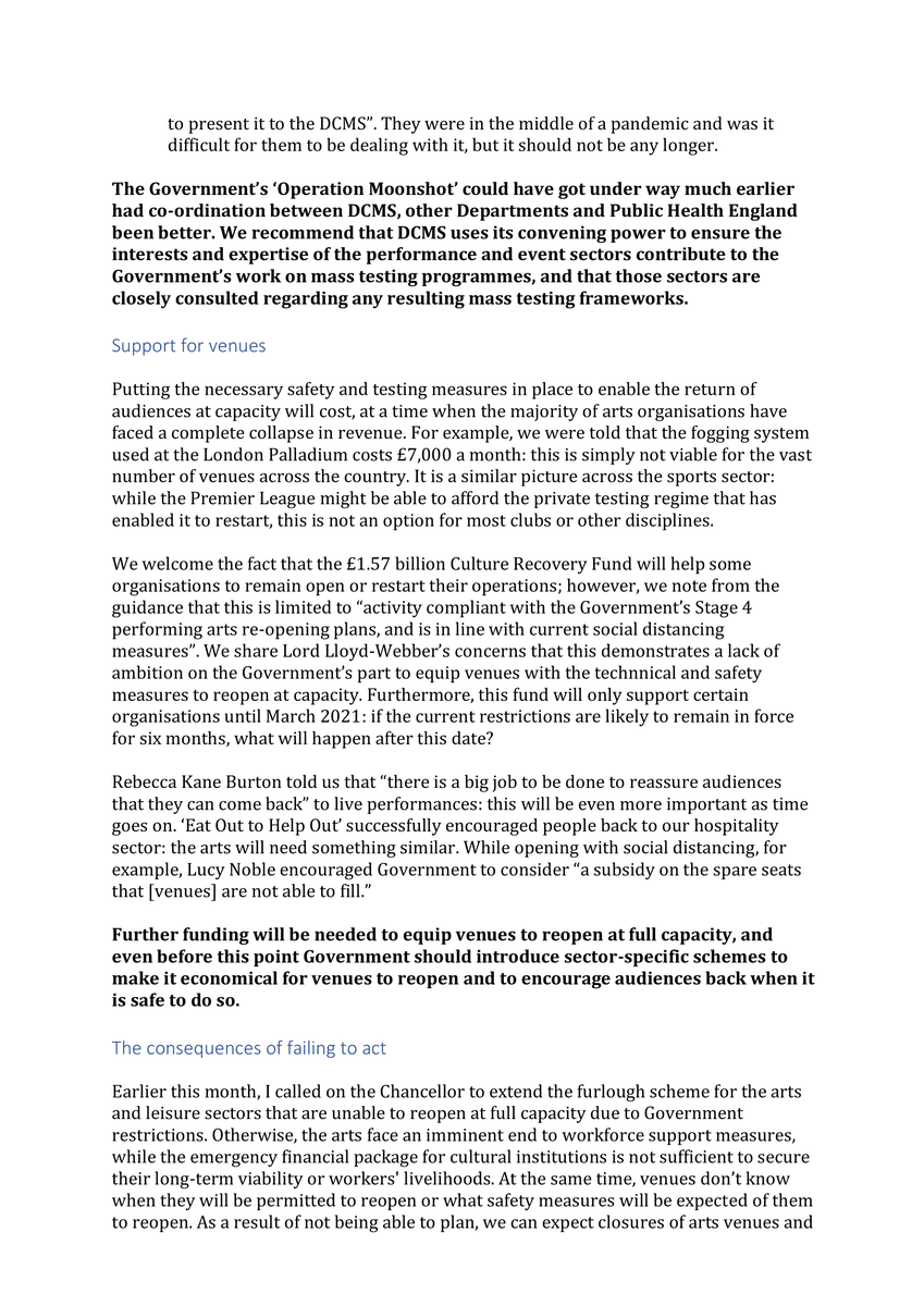 CommonsCMS's tweet photo. Chair @JulianKnight15 has written to @RishiSunak urging immediate action to enable the cultural &amp; sporting sectors to recover from Covid-19.

We're calling for a Stage 5 reopening date, sector-specific schemes &amp; sector engagement about mass testing.

More: https://t.co/irbyNOm2Ud https://t.co/fo3pDsBsPX