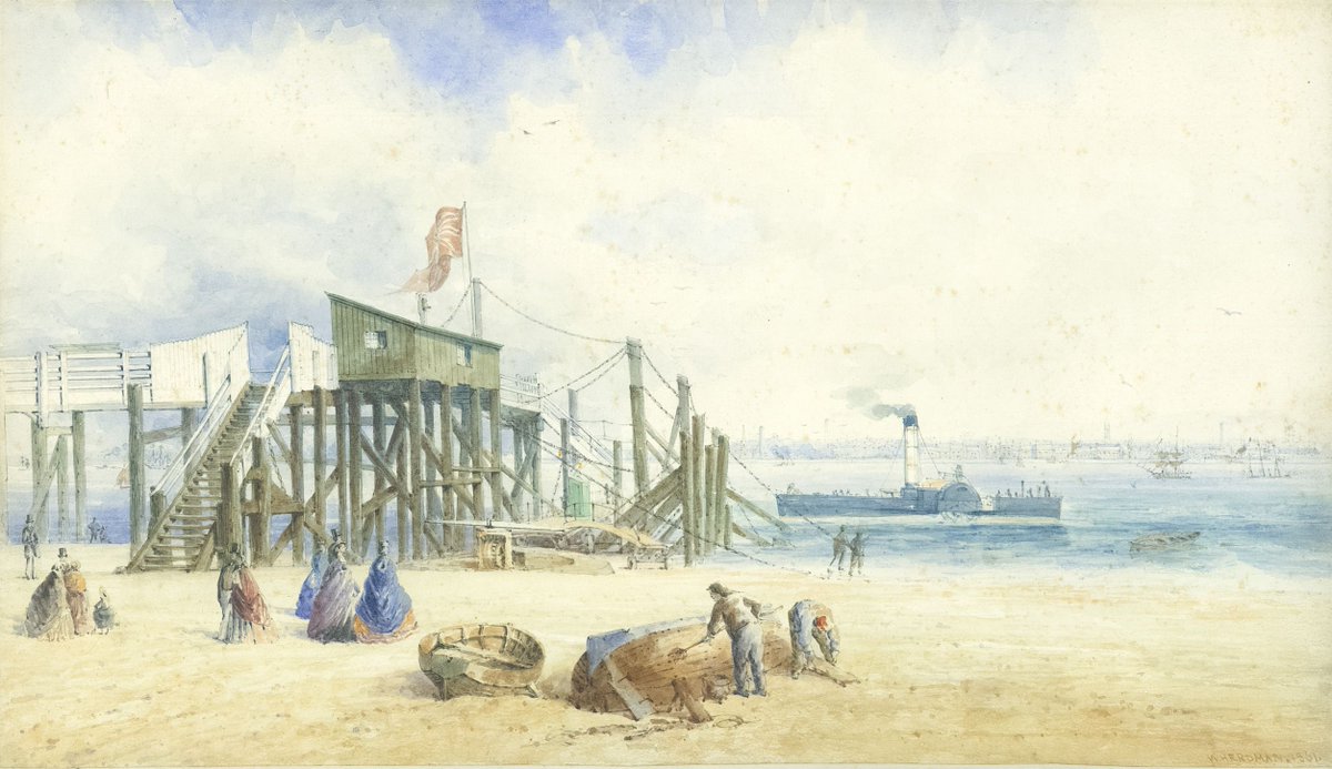 WilliamsonArt_'s tweet photo. Our audit is still very much in New Brighton in days gone by :-
Watercolour by W G Herdman
“New Brighton Ferry Stage 1860”
#solanderboxfinds #galleryaudit #documentationproject #newbrighton #newbrightonferry #wirral #Watercolour #ferrystage https://t.co/QNhZasuOvE