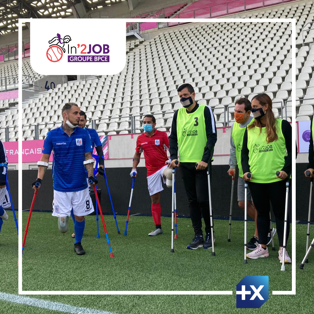 BP_RivesParis's tweet photo. [#IN2JOB]⚽️♿️
Notre team est en plein briefing et échauffement avant le match de foot béquilles ! Allez les #Rives4All ! Et merci au coach ! 😉💪
#In2JobBPCE @Talenteo @BPCErecrutement @BP_RivesParis https://t.co/zJEjTDboMt