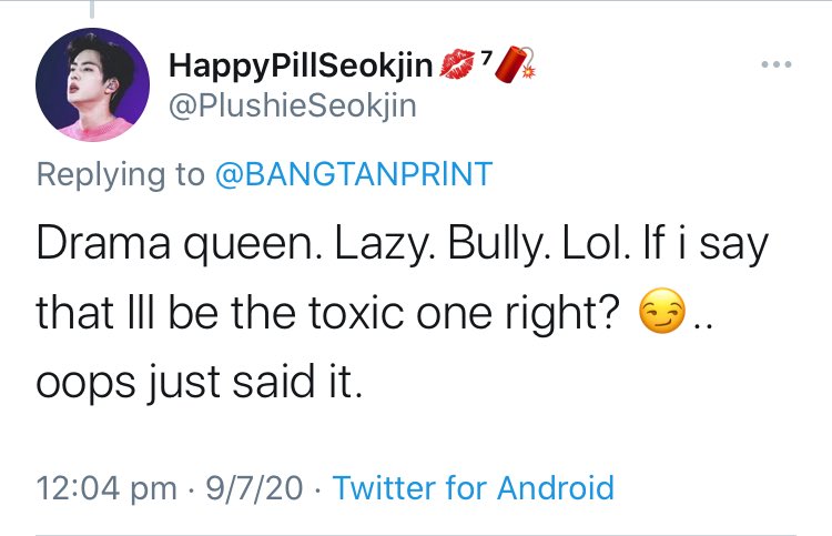 Last two tweets are literally saying "Jennie kiII y0urself"