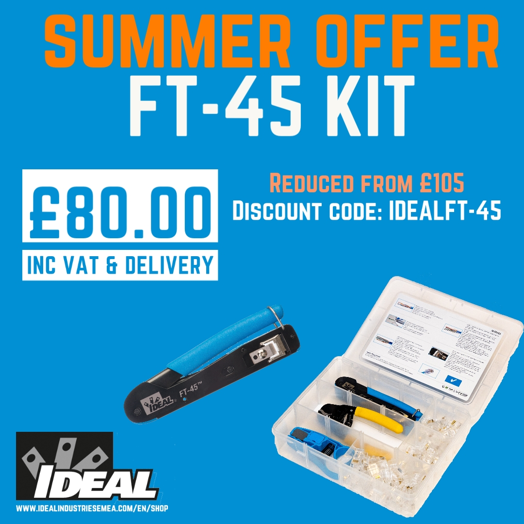 ideal_emea's tweet photo. Cut, strip and terminate your data cables with speed and accuracy when using the patented IDEAL FT-45 and feed-thru connector kit.
#Electrican #Apprentice #FT-45 #IDEALSUMMER
https://t.co/r3o6Vhjt6K https://t.co/2JmErVgllR