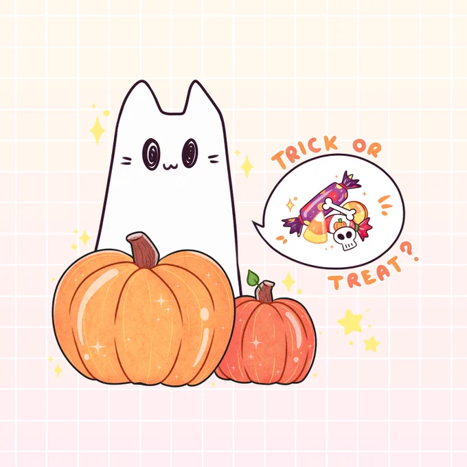 the spooky season is almost here..! ? these are stickers for my October's club, details (and timelapse!) can be found in the thread below ✨?? #halloween 