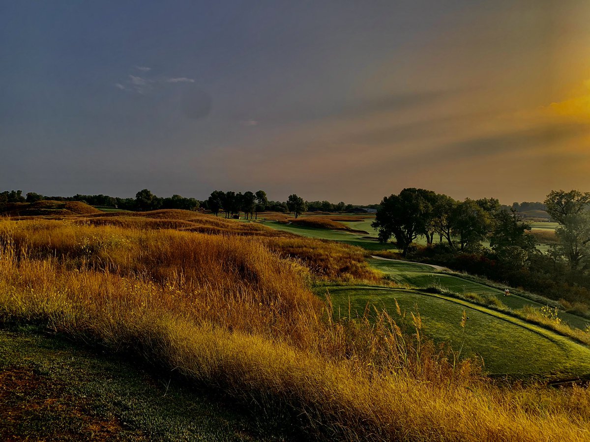 I will leave this as a stand-alone because I think it’s one of the most beautiful pictures I have ever taken. A tint of orange from the smoke from the California Wildfires, a bit of dew & the beautiful but deadly gunch!  @prairiedunescc  #GolfHistory