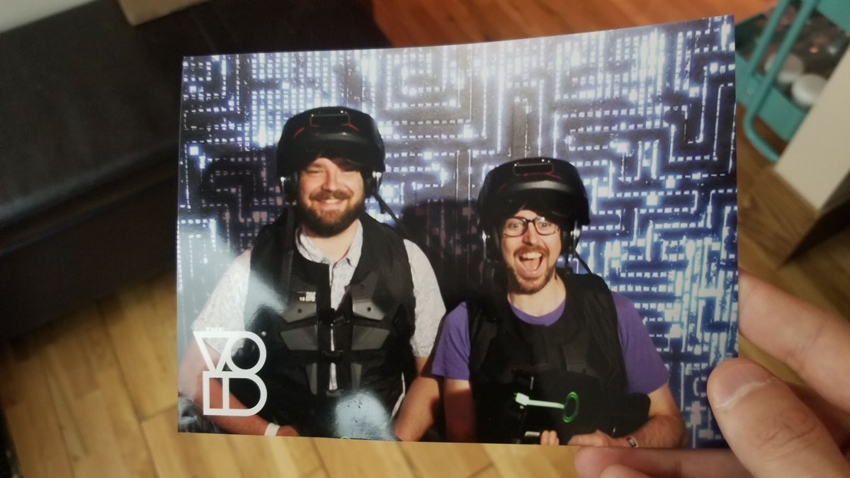 flipsidexr's tweet photo. Once upon a time Les and John stepped into The Void in a mall in LA between meetings on a business trip—back when those were a thing #tbt #voidvr https://t.co/aQcLxWF8DR