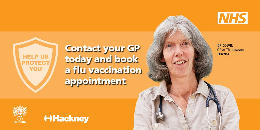 hackneycouncil's tweet image. 🙋Over 65, pregnant or have a medical condition like diabetes? 
📲🩺Call your GP today and book a flu vaccination appointment
💙Protect the NHS from being overwhelmed this winter 
#FluVaccine
