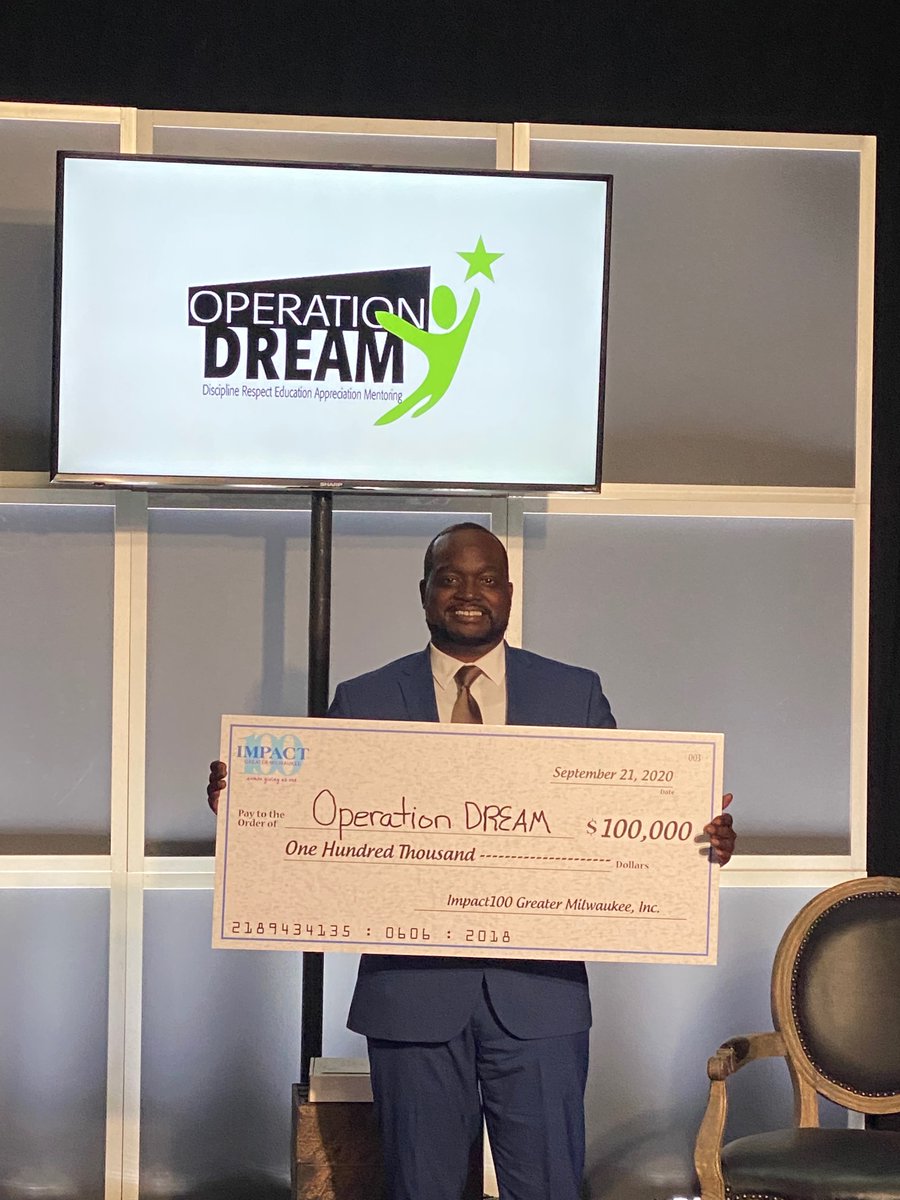 operationDREAM's tweet photo. “Operation Dream is a hidden gem! Impact 100
funding for DREAM Screen, and the dedication of their leaders and staff, will empower these young men to take the next step to success and have a positive ripple effect throughout their community.” - Impact100 Greater Milwaukee https://t.co/OX8rhzoh9p