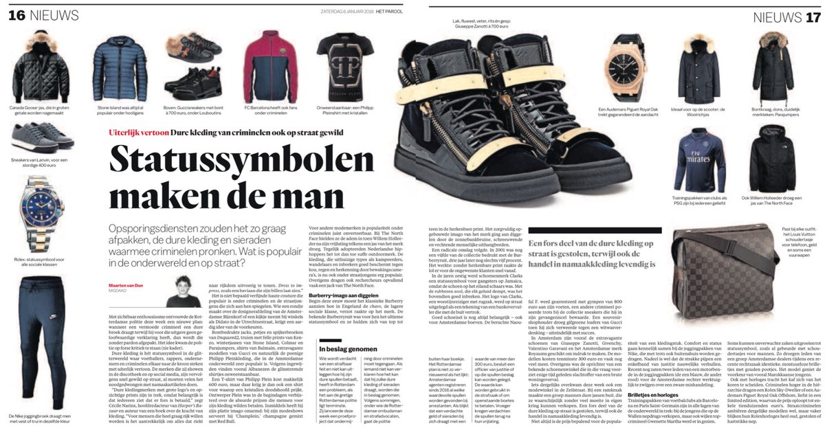 FrankSmilda's tweet photo. Parool-journalist @maartenvdun over uiterlijk vertoon van criminelen: Wat is populair op straat?
https://t.co/u5ymZ3BTaJ
#Dsquared2 #Kenzo #StoneIsland #Colmar #Balmain #Gucci #PhilippPlein #GiuseppeZanotti #Givenchy #ValentinoGaravani #Royaums #Rolex #SkyDweller #AudemarsPiguet https://t.co/TdjpqGfipb