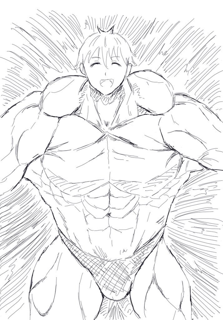 #なぜ描いたかわからないイラスト晒せ
何も考えずに描いたらまず女の子は登場しないおかはらお絵描き 