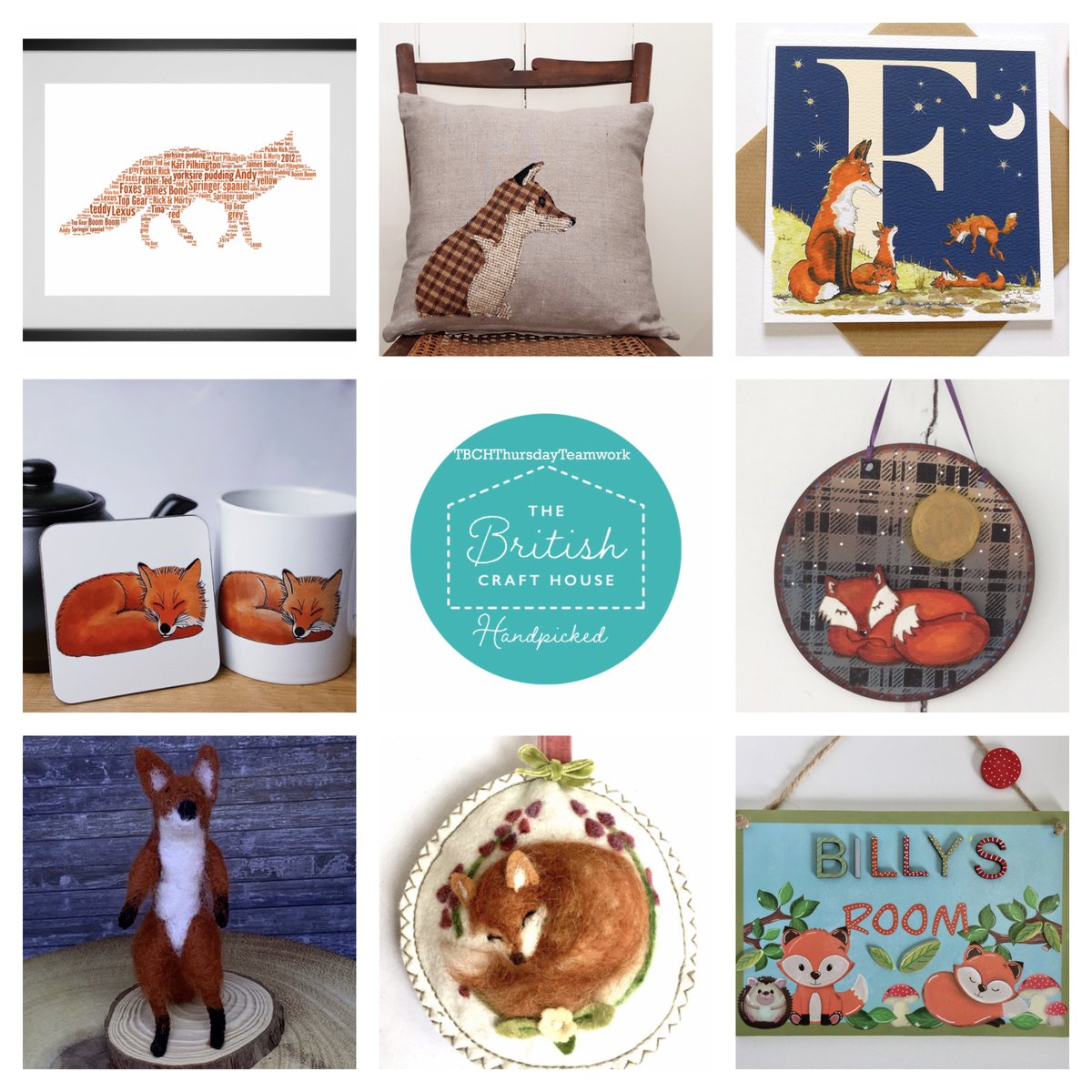 Look at all the Foxes that are for sale over at @britishcrafthouse 

<a href="/WordWorksUK/">WordWorks</a> @TheTulipHouse1  Huxley Jones Designs
<a href="/her_joyful/">Her Joyful Heart</a>  <a href="/SixpennyStudio/">Sixpenny Studio</a> <a href="/craftychums/">Craftychums</a> Liberty Belle
@NellyandJ 

#teamworkthursday 
#tbch #teamtbch #shoptbch 
#tbchthursdayteamwork 
#handmade #fox #foxes