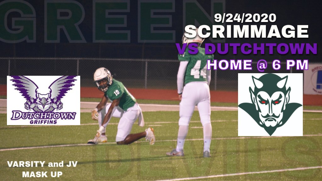 The season is finally here!! Come out and support the Green Devils Football Team. Please wear a mask.