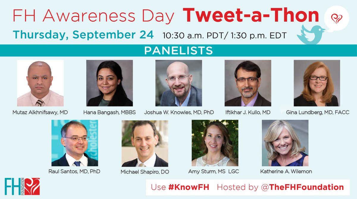 Family Heart Foundation (@familyheartfdn) on Twitter photo Join our amazing panelists today to chat about FH #KnowFH <a href="/KAWilemon/">Katherine Wilemon</a> <a href="/joshuaknowles/">huh?</a> <a href="/DrMichaelShapir/">Michael D. Shapiro</a> <a href="/AmyCurrySturm/">Amy Curry Sturm</a> <a href="/gina_lundberg/">Gina Lundberg MD FACC FAHA</a> @hanabangash <a href="/iftikhar_kullo/">Iftikhar J. Kullo</a> <a href="/MayoClinic_KLab/">Mayo Clinic Kullo Laboratory</a> <a href="/MutazAlsabah/">Mutaz Al-Sabah</a> <a href="/rauldsf_santos/">Raul Santos</a> Join our amazing panelists today to chat about FH #KnowFH <a href="/KAWilemon/">Katherine Wilemon</a> <a href="/joshuaknowles/">huh?</a> <a href="/DrMichaelShapir/">Michael D. Shapiro</a> <a href="/AmyCurrySturm/">Amy Curry Sturm</a> <a href="/gina_lundberg/">Gina Lundberg MD FACC FAHA</a> @hanabangash <a href="/iftikhar_kullo/">Iftikhar J. Kullo</a> <a href="/MayoClinic_KLab/">Mayo Clinic Kullo Laboratory</a> <a href="/MutazAlsabah/">Mutaz Al-Sabah</a> <a href="/rauldsf_santos/">Raul Santos</a>