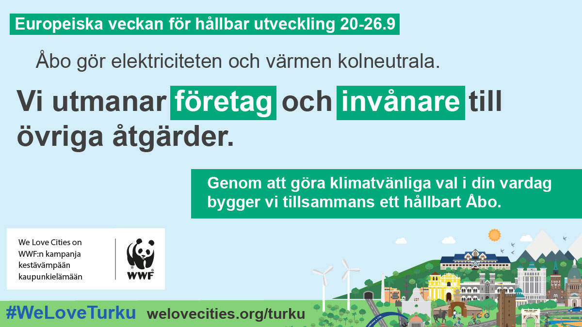 Turkukaupunki's tweet photo. Ett prioritetsmål i Åbos rapport för hållbar utveckling är klimatgärningar. För ett kolneutralt #Åbo krävs invånarnas hjälp, som i Kuntalaisten energiakäänne -projektet (Kommuninvånarnas energiomställning).
https://t.co/R8dMI8OpUQ
#climatepositive2029 #ESDW2020 #WeLoveTurku https://t.co/M6DVSyYkXq
