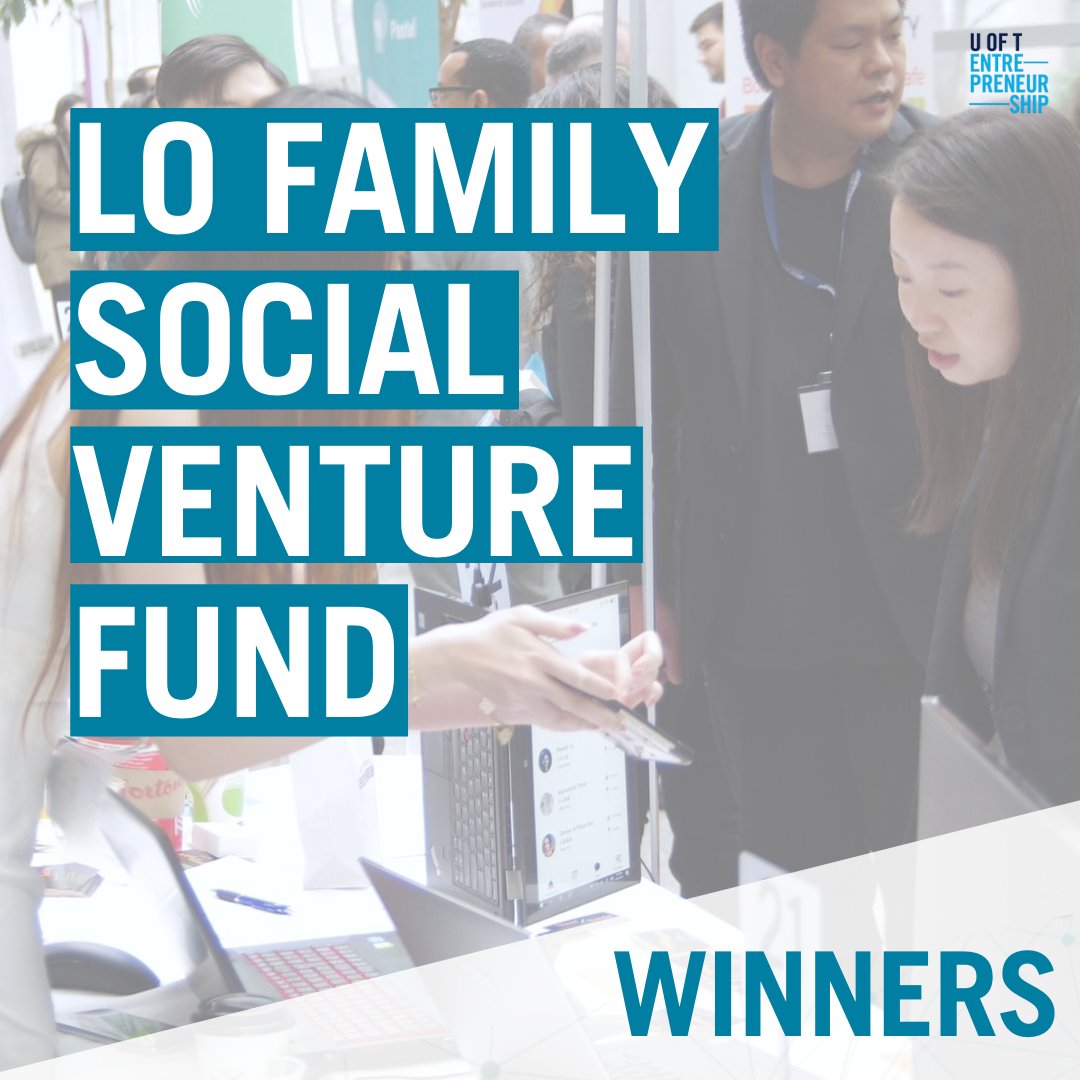 Established in 2020 through a generous $500K donation from Kenneth and Yvonne Lo and family, the Lo Family Social Venture Fund helps U of T students and graduates take social enterprises to the next level. 

Read about the winners here: ow.ly/qsno50BzH5c

#uoftstartup