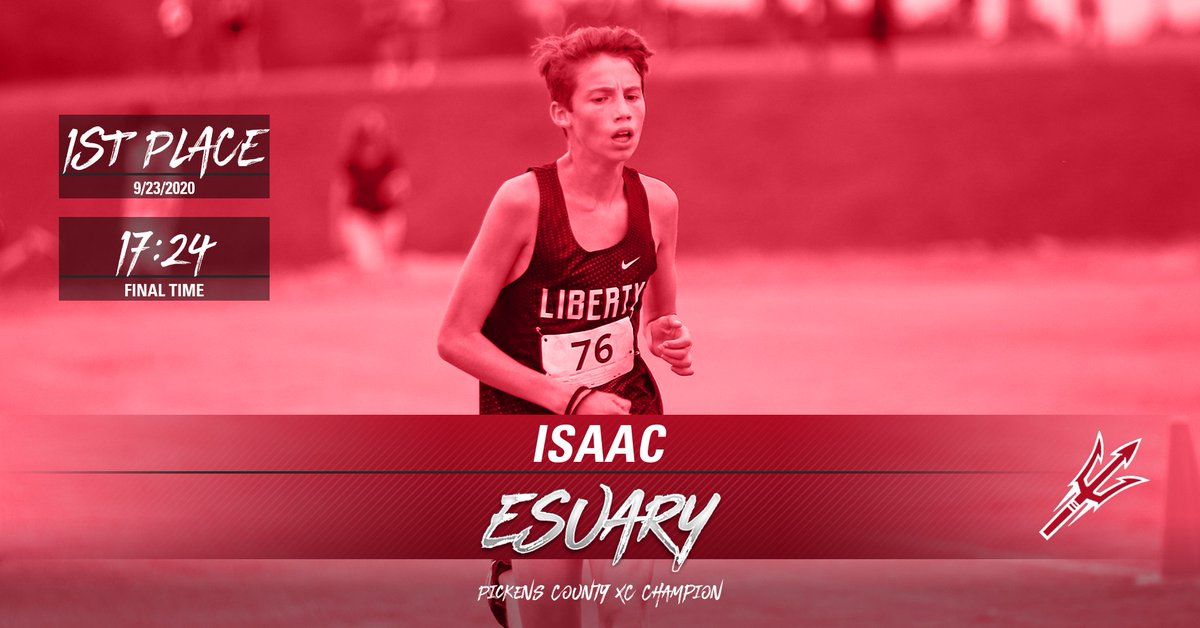 Congrats to <a href="/lhsxctrack/">Liberty XC and T&F</a>'s Isaac Esuary, the 2020 Pickens County Cross Country Champion! He led the Red Devils to a 2nd place finish! #godevils