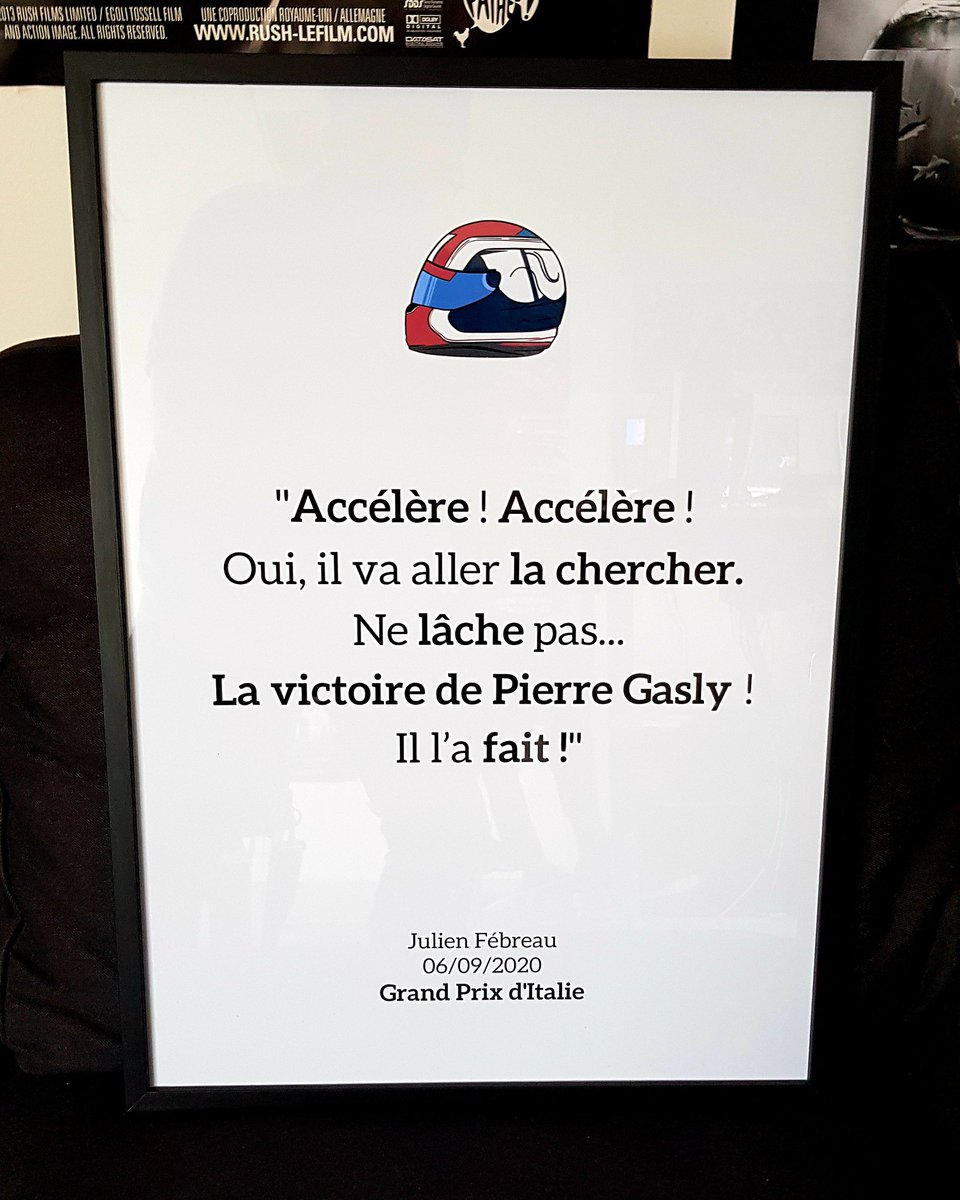 Merci <a href="/Lafficherie/">L'afficherie</a> pour ce cadre reçu à <a href="/canalplus/">CANAL+</a> ! 🙏

Ça me donne une idée💡

Je suis sûr que <a href="/PierreGASLY/">PIERRE GASLY 🇫🇷</a> acceptera de le signer et nous la mettrons aux enchères pour l'association <a href="/petitsprinces/">AssoPetitsPrinces</a> à laquelle je suis très attaché !

Vous en pensez quoi ?? 🙂

#AccélèreAccélère