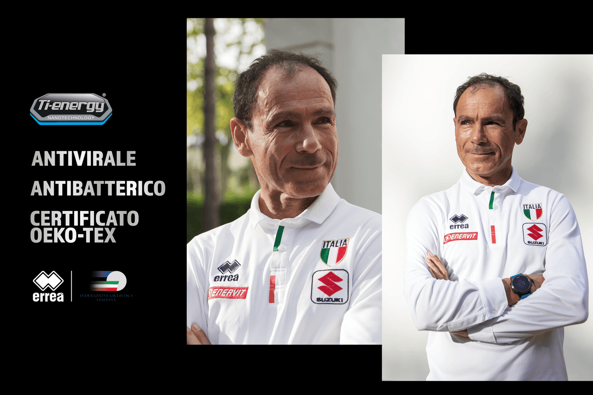 ErreaOfficial's tweet photo. 🚴‍♂️ Ai mondiali di ciclismo @ErreaOfficial e @Federciclismo tagliano insieme un nuovo traguardo! 🚴‍♀️

Ecco la nuova polo, realizzata con il nuovo tessuto antivirale Ti-energy, che accompagnerà gli azzurri durante il Campionato del Mondo di Imola. 🇮🇹 

#ErreàSport https://t.co/u8uo8u3cQx