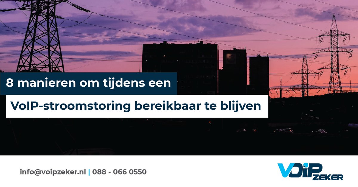 Leuk artikel: 8 manieren om tijdens een stroomstoring bereikbaar te blijven met VoIP telefonie.

Link artikel:
bit.ly/304uRkJ

#storing #marketing #bereikbaar #mkb #managers #telecommunications