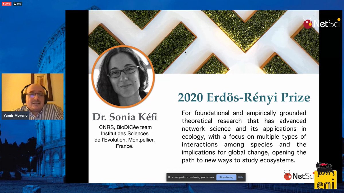 And the 2020 <a href="/netscisociety/">Network Science Society</a> Erdos-Renyi Prize goes to Sonia Kefi!!!
<a href="/netsci2020/">NetSci MMXX</a>