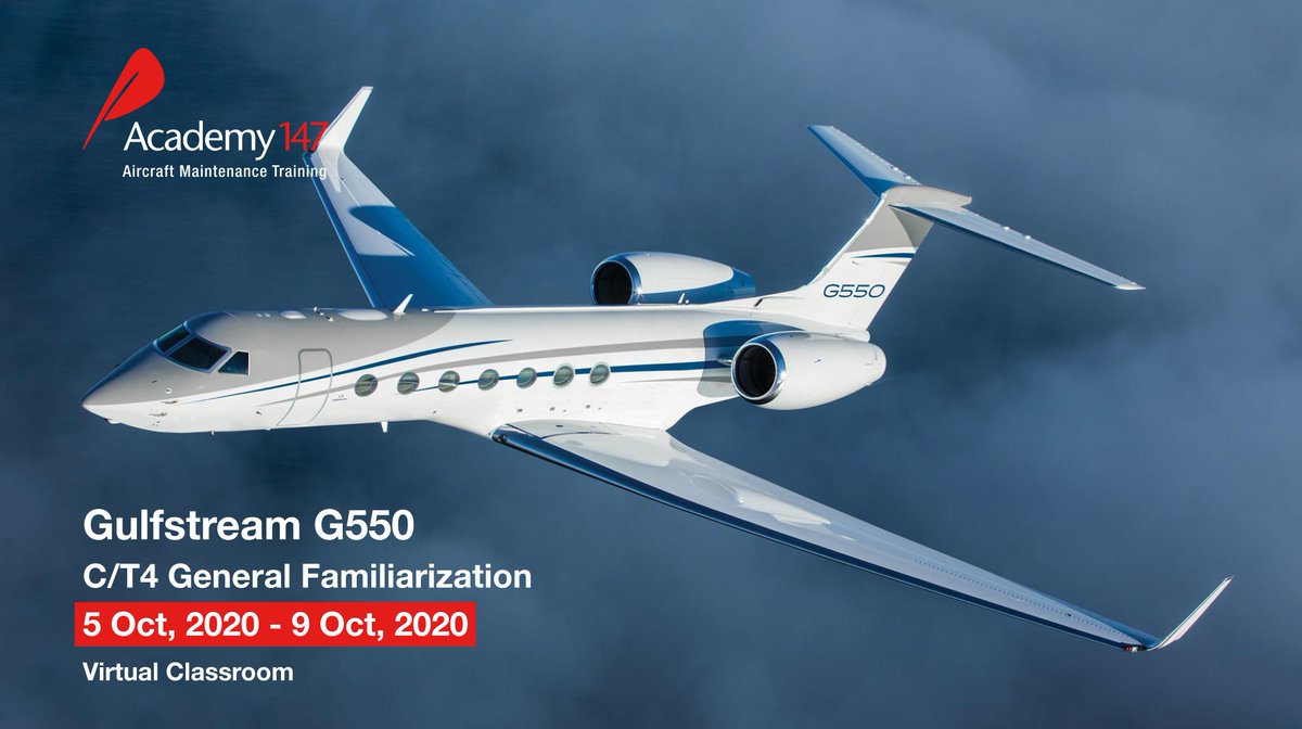 academy147's tweet image. #CourseAnnouncement : Join us for the upcoming #Gulfstream #G550 Level 1 Gen Fam, virtual training. 

Dates: 5 Oct, 2020 – 9 Oct, 2020 

Apply today ➡️ bit.ly/33UPQrB  

For more information, feel free to reach out to info@academy147.com