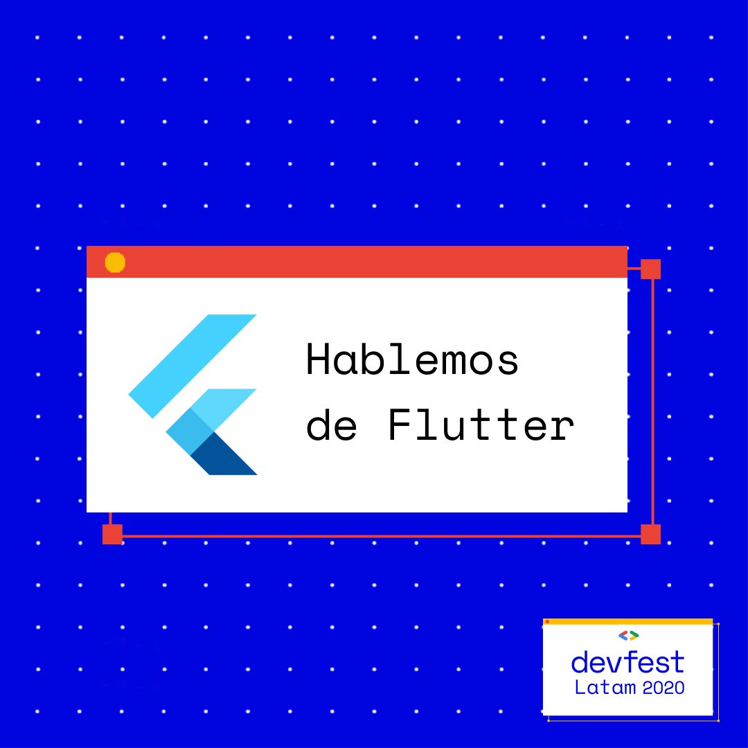 gdgcix's tweet photo. ¡#DevFestLatam2020 nos trae cosas nuevas que aprender sobre muchas tecnologías! Entre las cuales encontraremos #FLUTTER!

#GDG #LATAMUNIDA #DEVFESTLATAM #FLUTTER https://t.co/4aVLt4IMIn