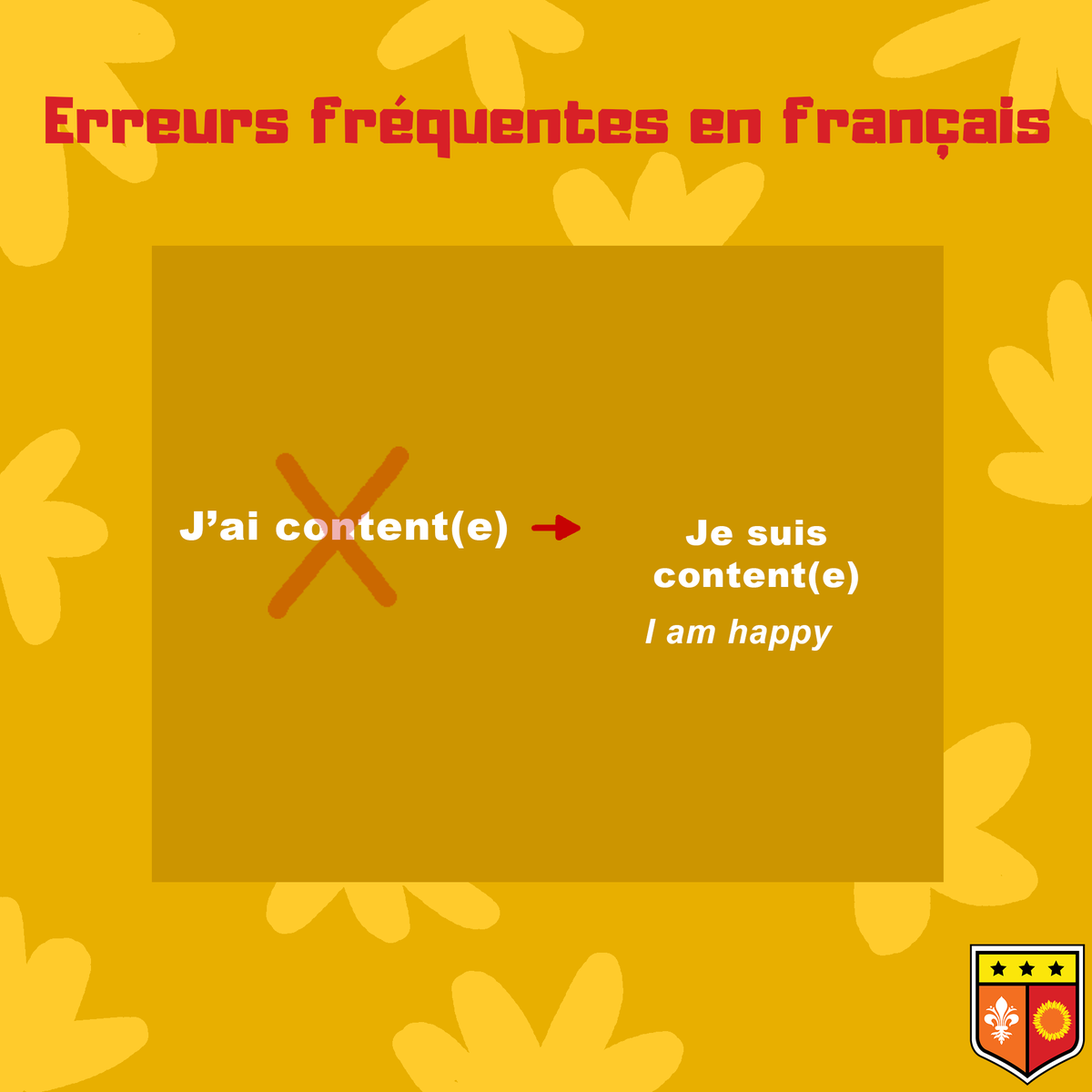Common #French Mistake - "J'ai content"❌ "Je suis content"✅
#commonfrenchmistakes #frenchtips #learningfrench