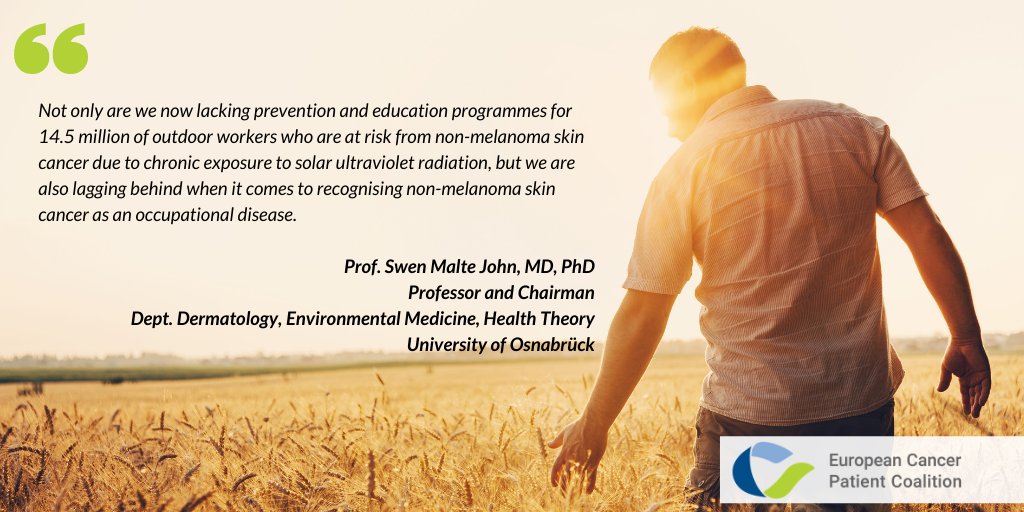 united4cancer's tweet photo. 🌞We urgently need regulation at #EUlevel, &amp; need
to see initiatives pertaining to occupational #skincancer caused by solar UV radiation included in the #EUCancerPlan  

#NonMelanomaSkinCancer #FacingTheSun

Read more in our policy fact sheet https://t.co/p7DZUgfMnv https://t.co/muxxSy7yLV