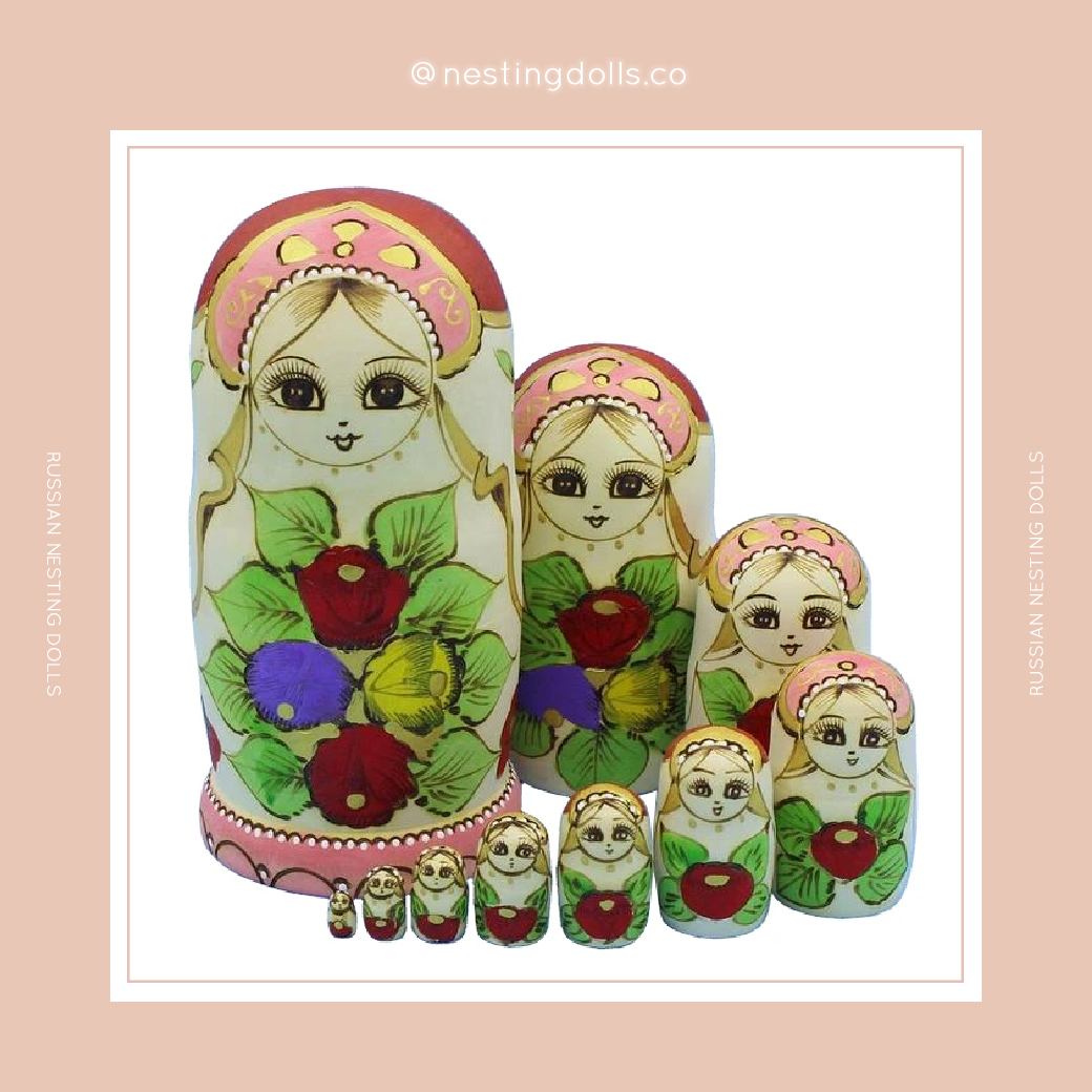 Floral Patterned Matryoshka Nesting Dolls 10 Pieces NOW ON SALE ONLY $48.99 (U.P $97.99)⠀⠀ Shop now: nestingdolls.co/collections/ma…