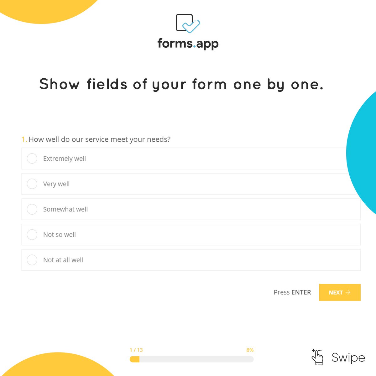 formsapp's tweet image. Take your forms a big step forward with forms.app's newly added step view design.

#formsapp