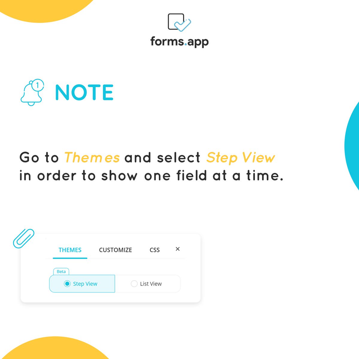 formsapp's tweet image. Take your forms a big step forward with forms.app's newly added step view design.

#formsapp