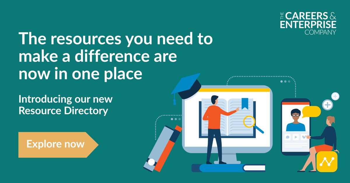 CareerEnt's tweet image. We are delighted to launch our brand new #ResourceDirectory - curated with Careers Leaders in mind. We’ve made it easy to find the high-quality, trusted resources you need to deliver a world-class careers programme. Visit: resources.careersandenterprise.co.uk
