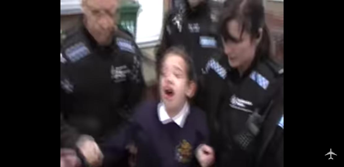 Police thugs help evil social workers in the kidnap & torture of a 10 year old girl who is reluctant to go with social workers to an abusive foster carer!Girl says social workers don't listen (cover up the abuse!)(2016)