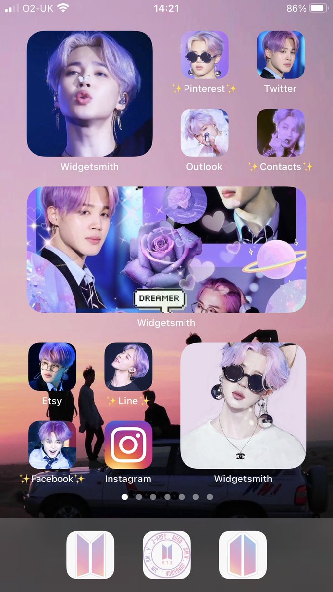 seoul_forevr's tweet photo. Thanks for the love on my last Home Screen. Now for the glow up! Last 3 screens in the comments 💜 #apple #ios14homescreen #bts #ios14 #btsarmy #btshomescreen #iphone https://t.co/LhfhqPhHkh