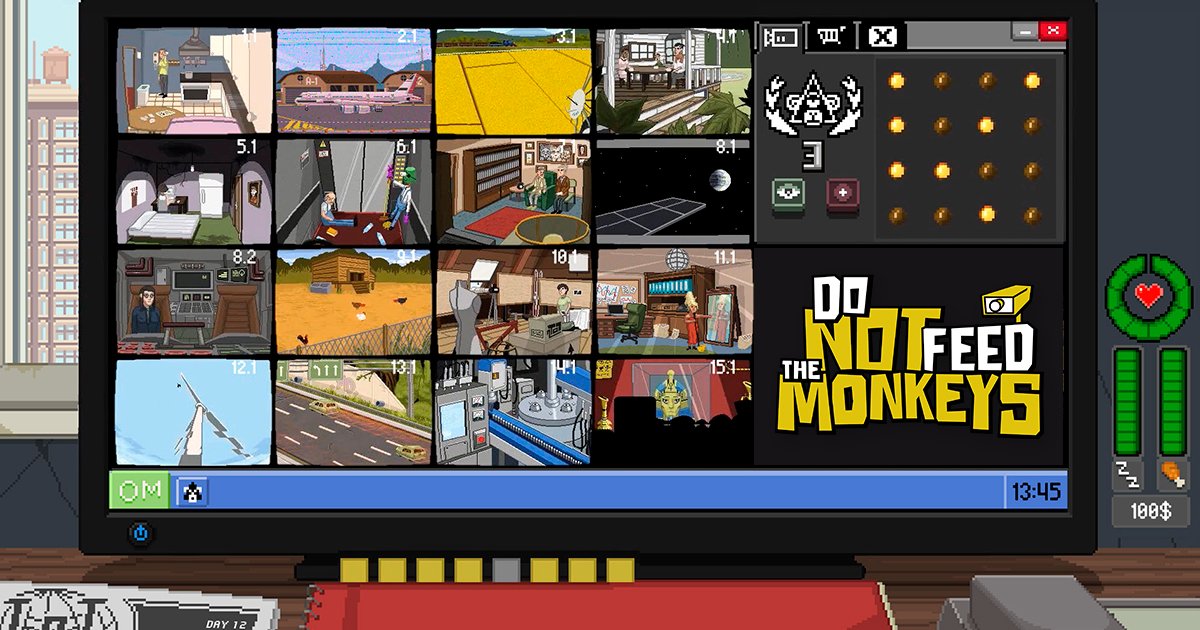 BadLand_Publish's tweet photo. Hey #PS4 players! It's your lucky day 🍀
#DoNotFeedTheMonkeys releases today. You can get yours now and become the digital voyeur you've always wanted to be🙊 https://t.co/0RDa7jUat8
#DNFTM #indiegames #gamedev #IndieGameDev @Fictiorama @PlayStationEU https://t.co/48EDAE6iYL