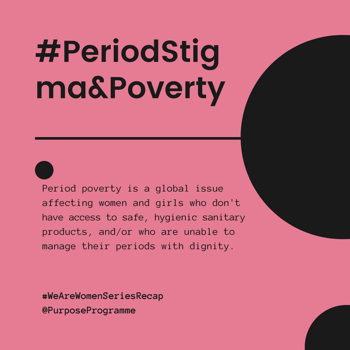 PurposeMentors1's tweet photo. In the third #WeAreWomen series session we spoke about what exactly period stigma and poverty are and what negative effects they have on the lives of women and girls. Ps. RT.
#WeAreWomen #IAmWomen #seriesrecap #endperiodstigma #endperiodpoverty #endperiodtaboo #endperiodshame https://t.co/2dHO545421