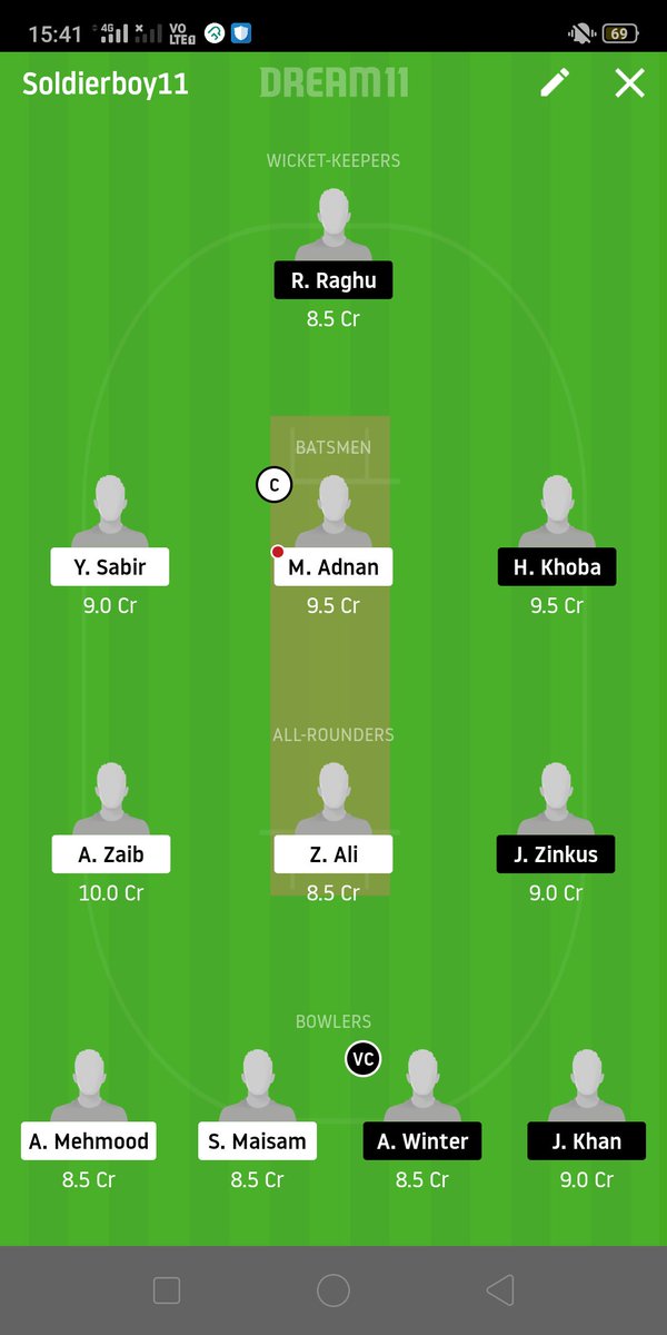 analystfantasy's tweet photo. @Dream11 please confirm if M.Adnan is playing or not? Yesterday u marked him as not playing, but he played. Can't take chances with uncertainty. https://t.co/s8NbLvj1pQ