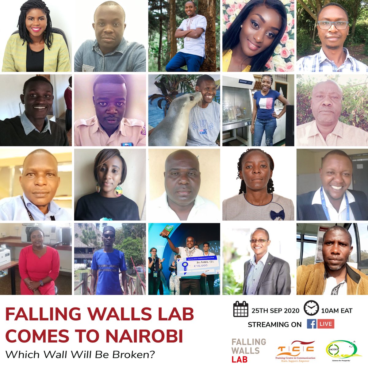 tccafrica's tweet photo. Meet the #Labsters !
#FallingWallsLab #Nairobi
Who will represent #Kenya in the @Falling_Walls Conference in #Germany?
Join us tomorrow at 10 am , live via https://t.co/E5KiKnkoPl as these amazing researchers pitch their ideas.
#ResearchVisibility https://t.co/lClHilI9CF