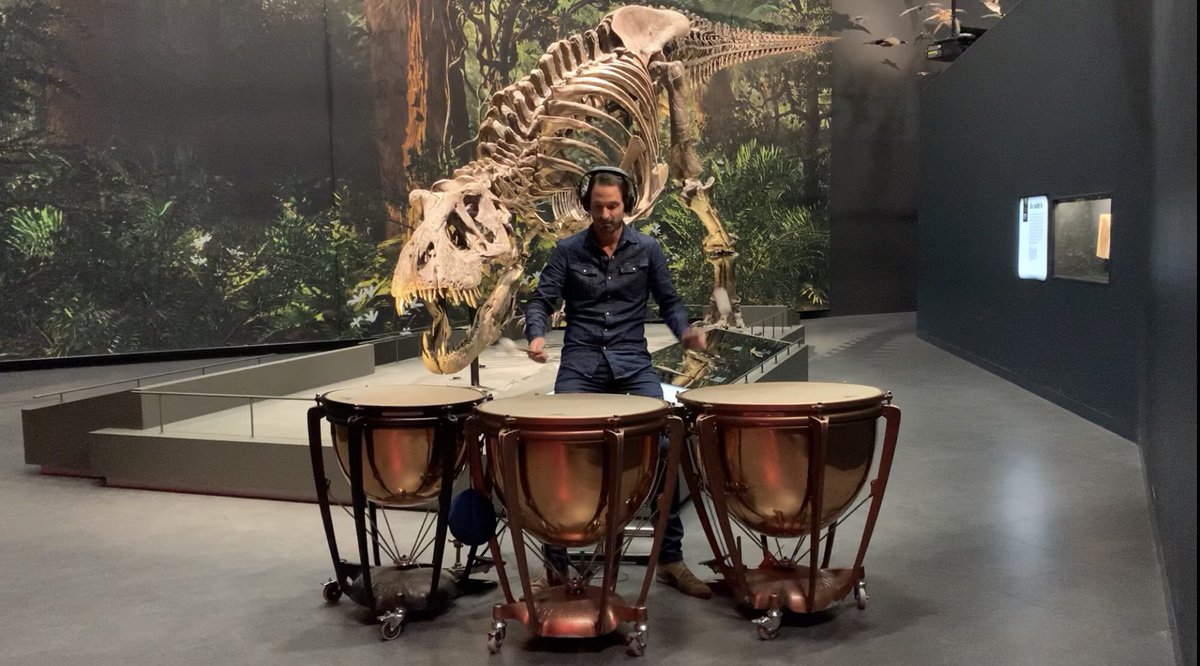 BplusC's tweet image. Spannend.. wat doet Bram Soentjes, de dirigent van het #BplusC Kinderorkest, hier samen met T’rix in @museumnaturalis?