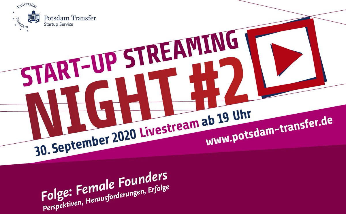 unipotsdam's tweet photo. #Fempreneurship – Frauen aus der Start-up-Welt beim Livestream für Gründungsinteressierte: https://t.co/bcrlAmqhsX

#UniPotsdam #PotsdamTransfer #Gründung #Chancengleichheit #livestream #Veranstaltung https://t.co/7pEyNlskAO
