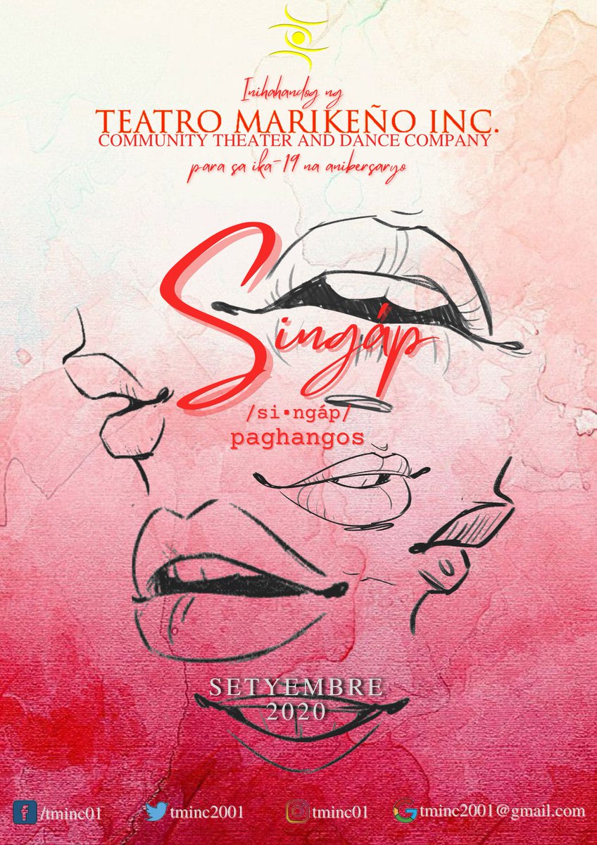 TMInc2001's tweet photo. Inihahandog ng TEATRO MARIKEÑO INC. para sa pagdiriwang ng ika-labinsiyam na anibersaryo

"SINGÁP"
/si•ngáp/
paghangos

Sa Masining na Direksyon nina Kevin John Reyes at Hannah Marielle Ocampo

Sa Pamamahala ng Produksyon ni Marc Jayson Castro

#Singap #TMIncIka19naAnibersaryo https://t.co/Roz7ad7iY8