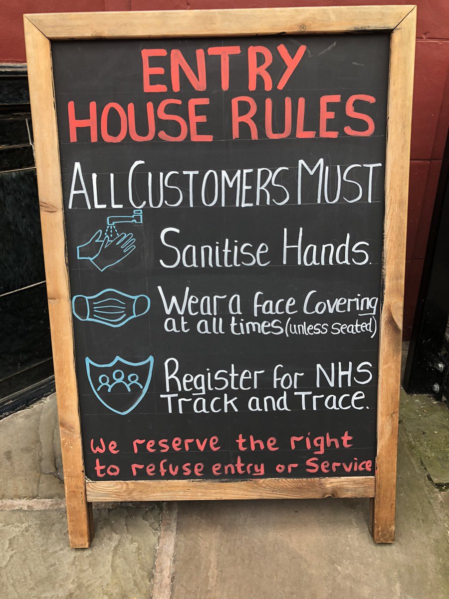 Queenvic_pub's tweet photo. New rules. Please be respectful to the staff at all times.
1. Use our one way system
2. Sanitise hands on entry
3. Wear a face covering unless seated.
4. Register for track and trace https://t.co/OMXL3AKKNV