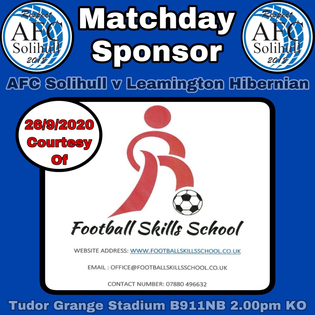 We are delighted to announce that Football Skills School is sponsoring this weekends MFL fixture. Specialists in academy training, goal keeper, 1-2-1’s, after school clubs, summer camps and birthday party’s 💙❤️🧡 #afcsolihull #footballskillsschool <a href="/AFC_Solihull/">AFC Solihull</a> <a href="/FootballSS1/">Football Skills School</a>