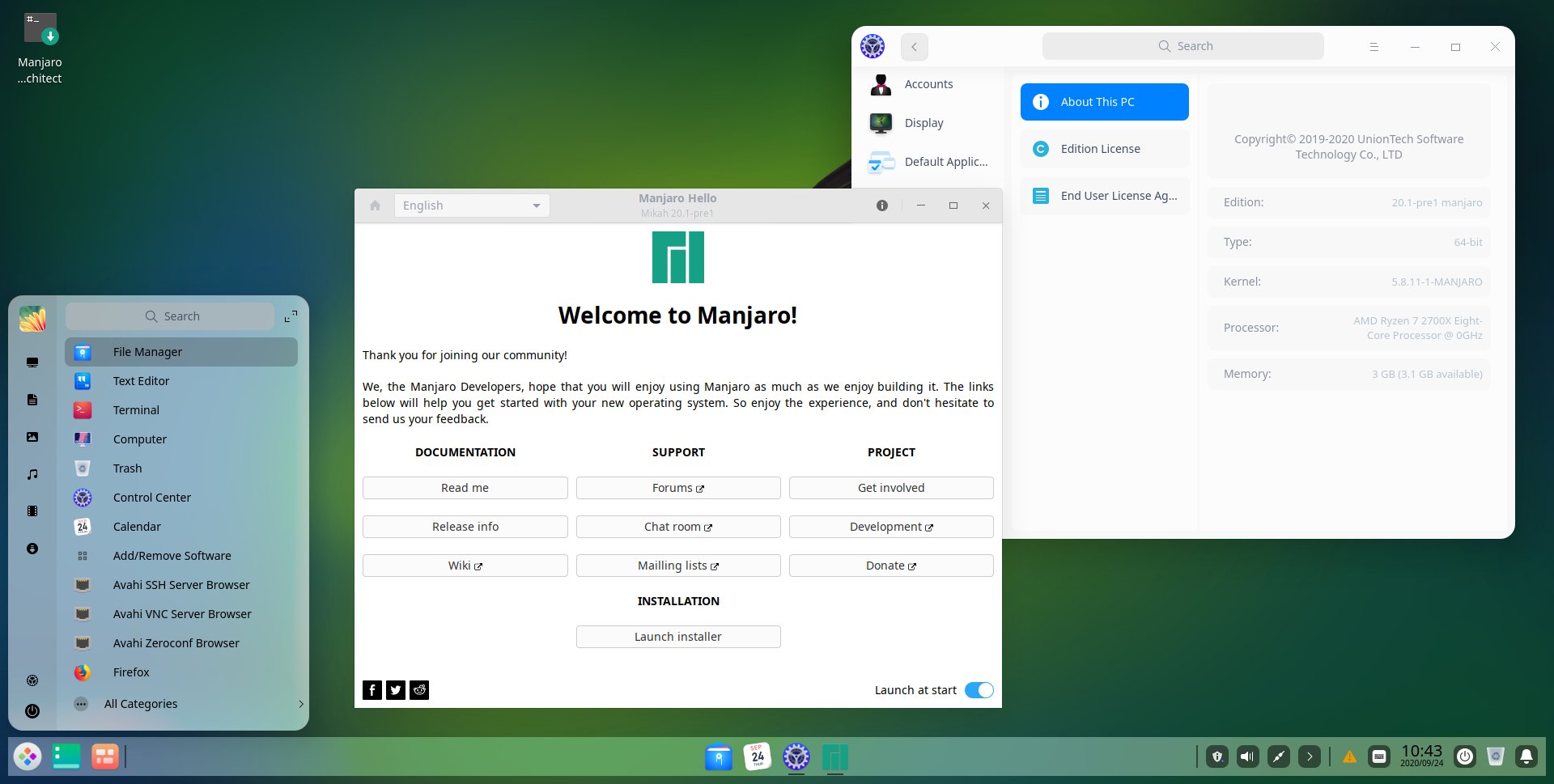 La Community di Manjaro rilascia la prima release di Manjaro 20.1 con Deepin Desktop