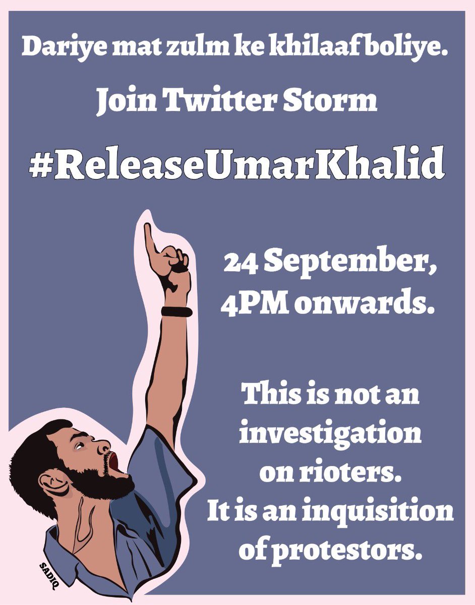 sushant_says's tweet photo. #ReleaseUmarKhalid #ReleaseNareshMeena #ReleasePrashantKanojia #ReleaseAllPoliticalprisoners https://t.co/Oae0QdLuY6