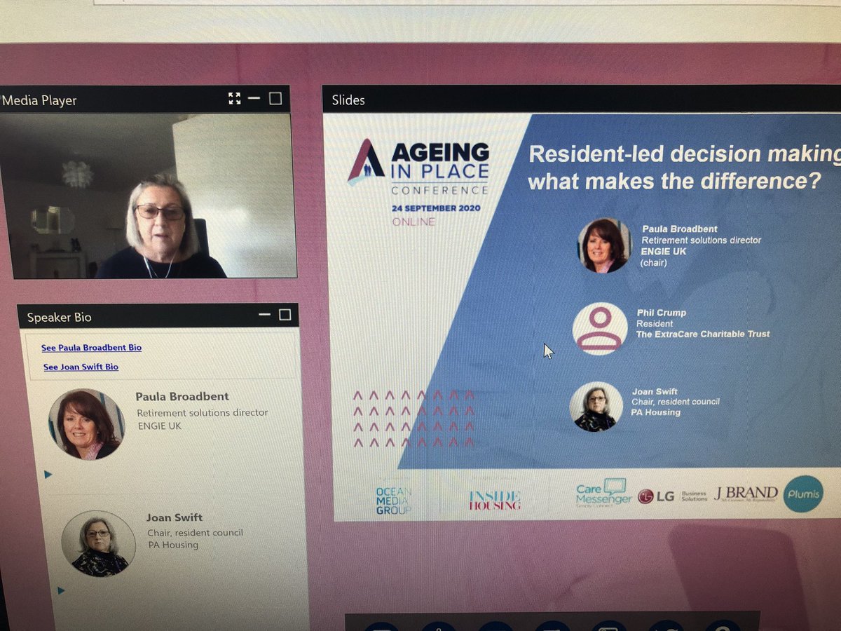 Really insightful to hear from Joan and Phil who are residents of independent living about the conflict of interest when a home is also a workplace and their views on fair service charges #AgeingInPlace