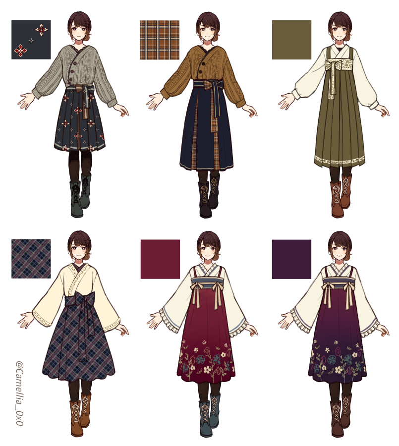 紅木春 民族衣装 現代服 デザインスケッチ 紅木春 民族衣装 現代服 デザインスケッチ