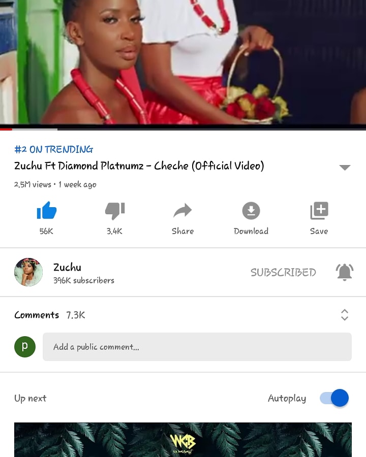 FatniraP's tweet photo. Your favourite song #cheche is available on YouTube now!!!@officialzuchu ft @diamondplatnumz 🔥🔥🔥 https://t.co/uT8Qwc7bMz