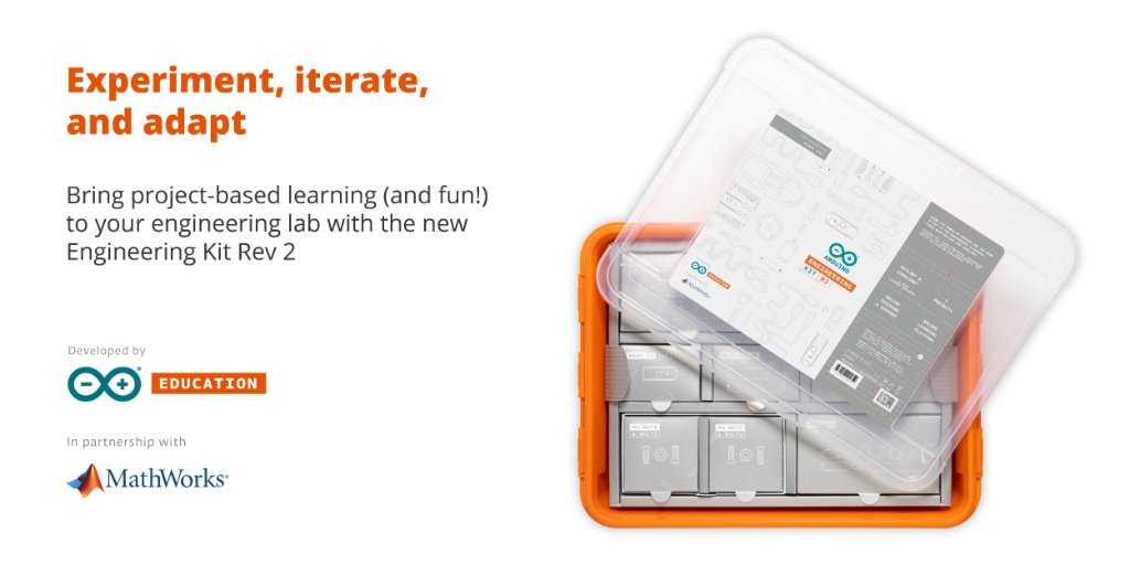 MATLAB's tweet image. Use the new @arduino Engineering Kit Rev2 to program robots with MATLAB and Simulink! spr.ly/6019GQftl #ArduinoEngineeringKit #robotics