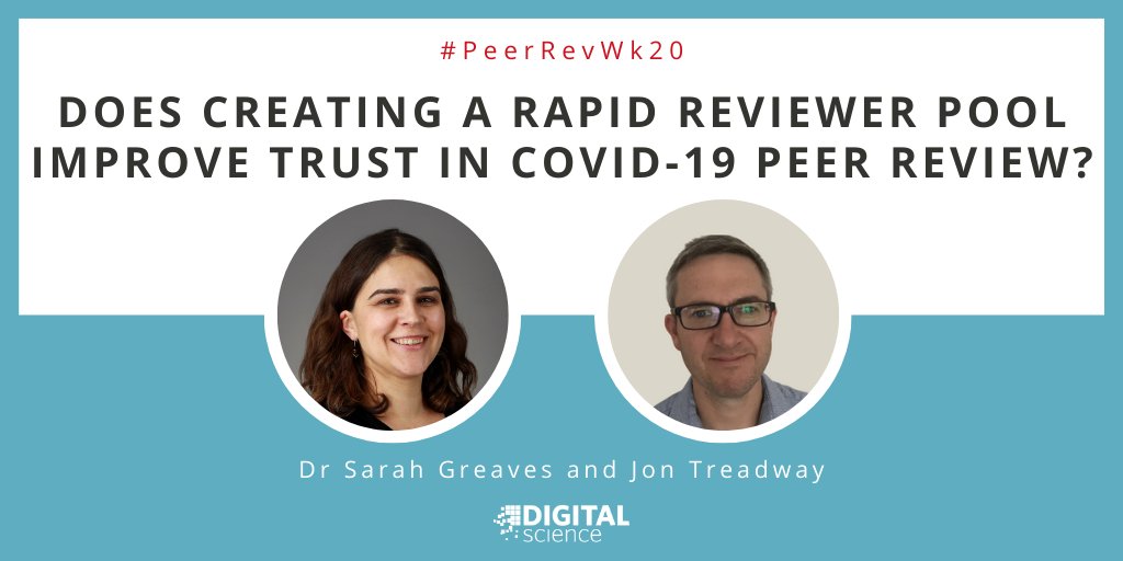Continuing our celebration of #PeerRevWk20, @SarahGreaves18 and @jontreadway share there analysis on whether creating a rapid-reviewer pool can improve trust in #COVID19 #PeerReview, in the first instalment of their three-part guest blog series: https://t.co/PmG0mMkLU9 https://t.co/DKpChc6Ove