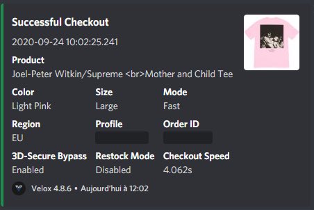 nitsugua4real's tweet image. Bot : @VeloxPreme 
Proxies : @BlankProxies
Group : @Bot__Help, @clearnotify 
Easy cop but my Sl0t is happy 🤝